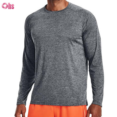 T-shirt sportive uomo di alta qualità moda personalizzata bianco poliestere spandex veloce asciutto T-shirt a manica lunga T-shirt sportiva maschile