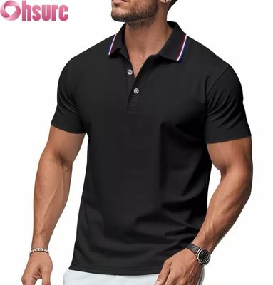 Stampa personalizzata del logo OEM da uomo per polo estive, abbigliamento da lavoro da ufficio e palestra, abbigliamento casual stampato, taglie XS-2XL, tinta unita, lavorato a maglia