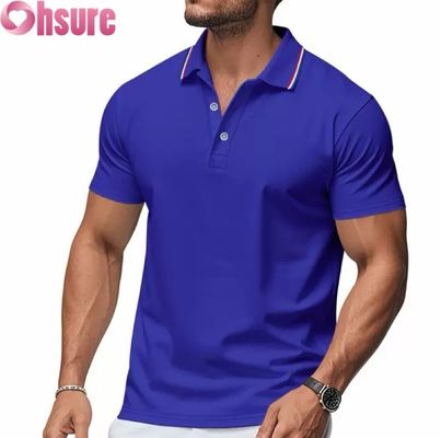 Stampa personalizzata del logo OEM da uomo per polo estive, abbigliamento da lavoro da ufficio e palestra, abbigliamento casual stampato, taglie XS-2XL, tinta unita, lavorato a maglia