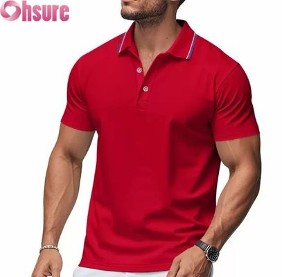Stampa personalizzata del logo OEM da uomo per polo estive, abbigliamento da lavoro da ufficio e palestra, abbigliamento casual stampato, taglie XS-2XL, tinta unita, lavorato a maglia