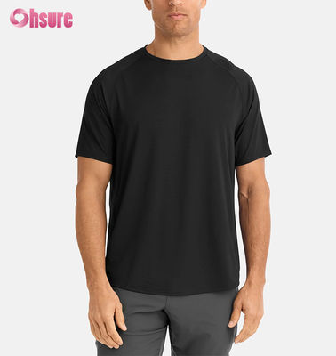 Maglietta da palestra personalizzata da uomo, ad asciugatura rapida, top da allenamento, traspirante, manica raglan, leggera, in poliestere e spandex - Tessuto da 300 gsm