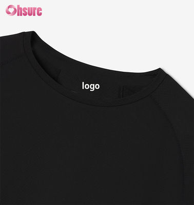 Maglietta da palestra personalizzata da uomo, ad asciugatura rapida, top da allenamento, traspirante, manica raglan, leggera, in poliestere e spandex - Tessuto da 300 gsm