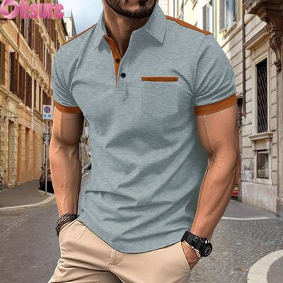 Stampa personalizzata del logo OEM da uomo per polo estive, abbigliamento da lavoro da ufficio e palestra, abbigliamento casual stampato, taglie XS-2XL, tinta unita, lavorato a maglia