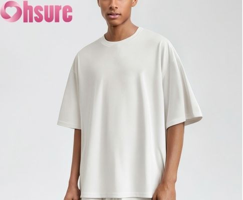 T-shirt di cotone di qualità maschile 2025 Casual Regular Fit Soft Breathable Solid Pattern Tissu a maglia all'ingrosso