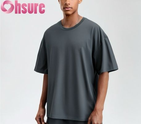 T-shirt di cotone di qualità maschile 2025 Casual Regular Fit Soft Breathable Solid Pattern Tissu a maglia all'ingrosso