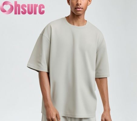 T-shirt di cotone di qualità maschile 2025 Casual Regular Fit Soft Breathable Solid Pattern Tissu a maglia all'ingrosso
