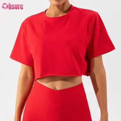 T-shirt da donna sportivo oversize personalizzato, nuovo arrivo, morbido, ad asciugatura rapida, leggero, da donna, per danza, corsa, manica corta