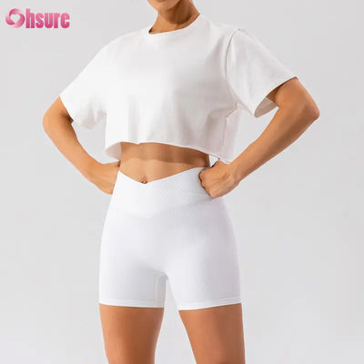 T-shirt da donna sportivo oversize personalizzato, nuovo arrivo, morbido, ad asciugatura rapida, leggero, da donna, per danza, corsa, manica corta