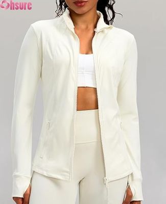 Giacca sportiva da donna con logo personalizzato, traspirante, con zip, con cappuccio per allenamento, leggera, per palestra, corsa, per signore