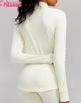 Giacca sportiva da donna con logo personalizzato, traspirante, con zip, con cappuccio per allenamento, leggera, per palestra, corsa, per signore