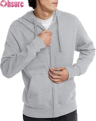 Logo personalizzato di alta qualità Camicetta da uomo Pantalone da sudore Trailsuit Set Grigio Modello solido Tasche di cotone Stile semplice