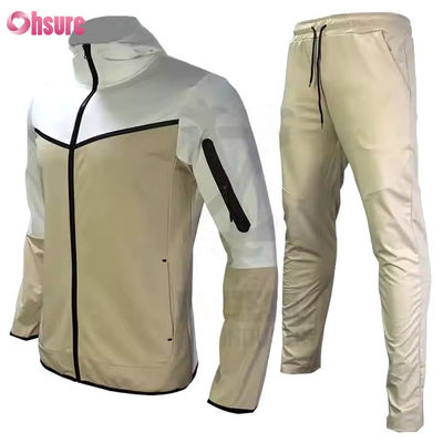 Abbigliamento sportivo personalizzato per l'allenamento, set da 2 pezzi, tuta da jogging con cerniera, set due pezzi da palestra per uomo