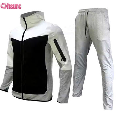 Abbigliamento sportivo personalizzato per l'allenamento, set da 2 pezzi, tuta da jogging con cerniera, set due pezzi da palestra per uomo
