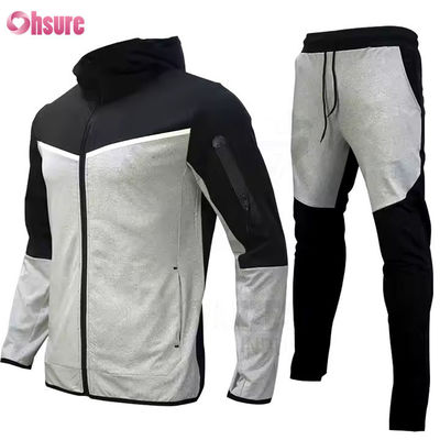 Abbigliamento sportivo personalizzato per l'allenamento, set da 2 pezzi, tuta da jogging con cerniera, set due pezzi da palestra per uomo