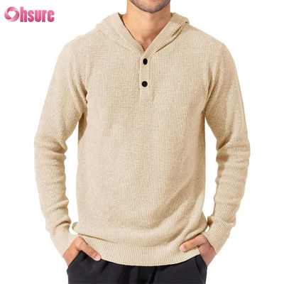Sport all'ingrosso Good Design Super Fashion Tops di alta qualità Soft Knit Wool Cashmere Hoodie con bottoni per uomini a maglia