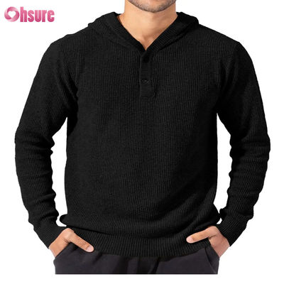 Sport all'ingrosso Good Design Super Fashion Tops di alta qualità Soft Knit Wool Cashmere Hoodie con bottoni per uomini a maglia
