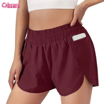 Pantaloncini da corsa da donna ad asciugatura rapida Fitness Strato sportivo ad asciugatura rapida con vita elastica Abbigliamento atletico traspirante Produttore