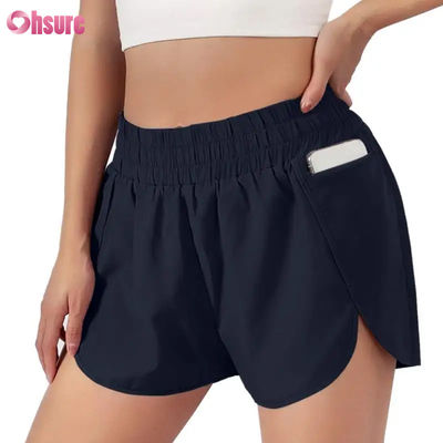 Pantaloncini da corsa da donna ad asciugatura rapida Fitness Strato sportivo ad asciugatura rapida con vita elastica Abbigliamento atletico traspirante Produttore