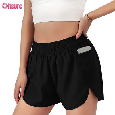 Pantaloncini da corsa da donna ad asciugatura rapida Fitness Strato sportivo ad asciugatura rapida con vita elastica Abbigliamento atletico traspirante Produttore