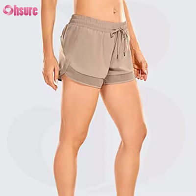 Calzoncini da corsa e yoga da vita alta per donne Calzoncini da ginnastica veloci e asciutti Calzoncini da ginnastica con cerniera tascabile