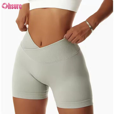 Candy Color Quick Dry Nude Yoga Shorts Hip Lift Running Fitness Shorts Stretta altezza vita Leggings sportivi