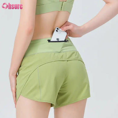 Moda di alta qualità Donna abbigliamento attivo calzoncini abbigliamento atletico donna calzoncini da corsa Nylon Spandex palestra calzoncini da sudore con tasche