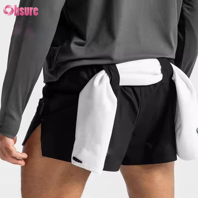Pantaloncini sportivi da uomo con stampa jacquard, tasche con cerniera personalizzate, vita elasticizzata, per allenamento, corsa e palestra