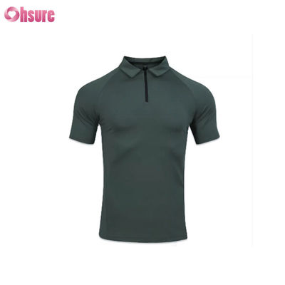 T-shirt di alta qualità con asciugatura veloce di tessuto di seta di ghiaccio sportivo top traspirante ginnastica estiva T-shirt muscolare per uomini polo