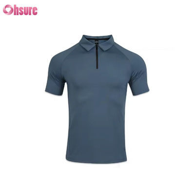 T-shirt di alta qualità con asciugatura veloce di tessuto di seta di ghiaccio sportivo top traspirante ginnastica estiva T-shirt muscolare per uomini polo