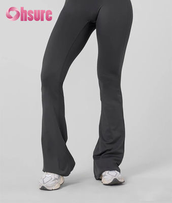 Dear-Lover Leggings da yoga a vita alta da donna con logo personalizzato Neri Tinta unita Fascia in vita Tasche su entrambi i lati Traspiranti Allenamento Yoga