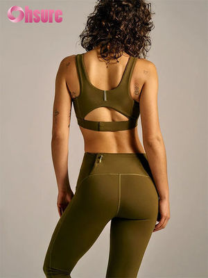 Leggings a vita alta stile palestra, abbigliamento sportivo, traspiranti, per allenamento yoga, tasche su entrambi i lati, tinta unita, da donna, pantaloni, abbigliamento yoga OEM