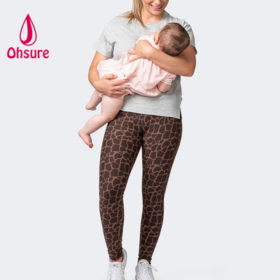 OEM 100% cotone T-shirt oversized Donna manica corta con cerniera Abbigliamento per maternità e allattamento al seno