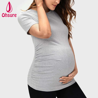 Wholesale Custom Bambù Abbigliamento da infermiere morbido Fitness Allattamento al seno Tee Top Maternità Yoga t-shirt