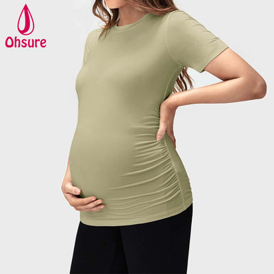 Wholesale Custom Bambù Abbigliamento da infermiere morbido Fitness Allattamento al seno Tee Top Maternità Yoga t-shirt