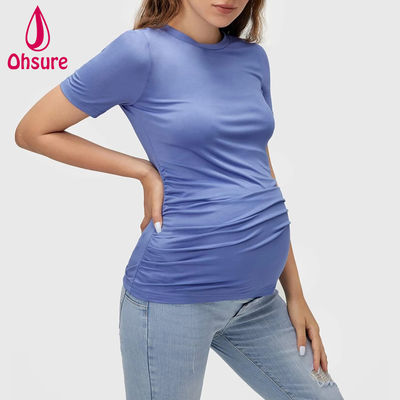 Wholesale Custom Bambù Abbigliamento da infermiere morbido Fitness Allattamento al seno Tee Top Maternità Yoga t-shirt
