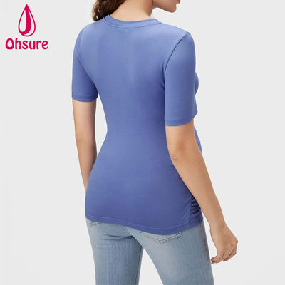 Wholesale Custom Bambù Abbigliamento da infermiere morbido Fitness Allattamento al seno Tee Top Maternità Yoga t-shirt