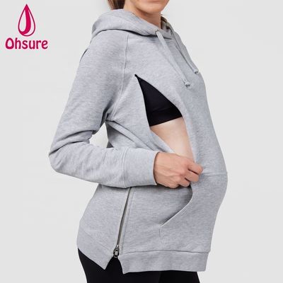 Felpa con cappuccio per donne incinte all'ingrosso, oversize, per allattamento, fitness, felpe personalizzate per maternità