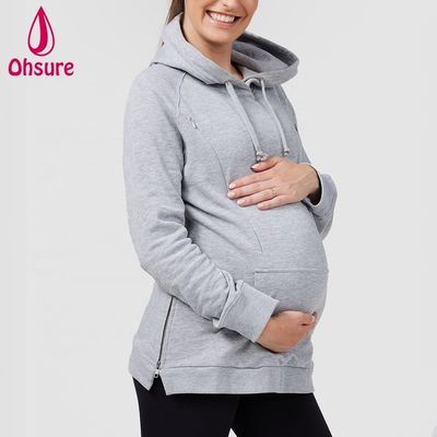 Felpa con cappuccio per donne incinte all'ingrosso, oversize, per allattamento, fitness, felpe personalizzate per maternità