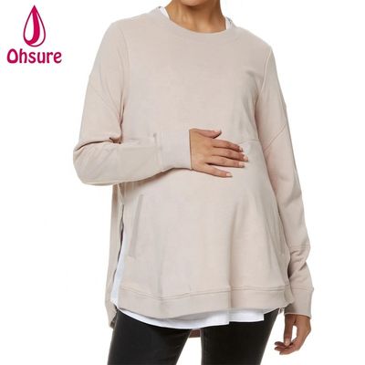 Abbigliamento invernale per donne in gravidanza abbigliamento per donne in allattamento al seno felpa morbida felpa da infermiera felpa con cerniera laterale felpa da maternità donne