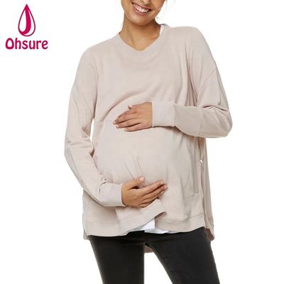 Abbigliamento invernale per donne in gravidanza abbigliamento per donne in allattamento al seno felpa morbida felpa da infermiera felpa con cerniera laterale felpa da maternità donne