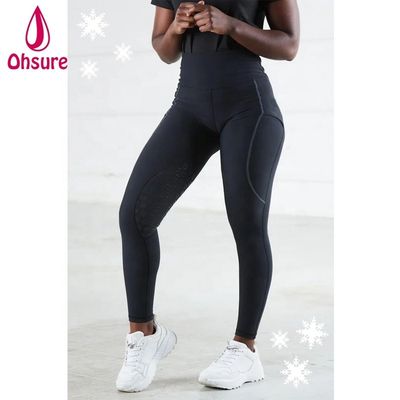 Pantaloni da equitazione da donna traspiranti e traspiranti con vita alta e seduta intera in silicone per spettacoli equestri