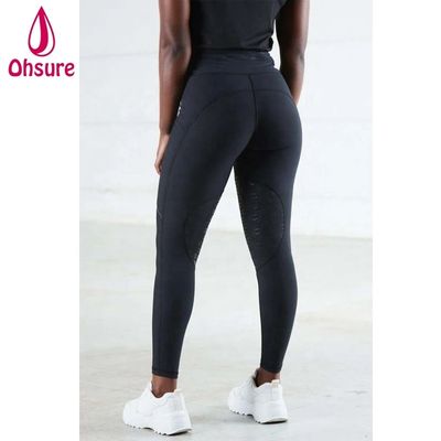 Pantaloni da equitazione da donna traspiranti e traspiranti con vita alta e seduta intera in silicone per spettacoli equestri