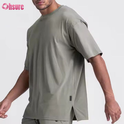 Logo personalizzato Nuovo design allenamento sport indossare t-shirt uomini 100% cotone peso pesante box fit running oversize fitness maglietta da ginnastica