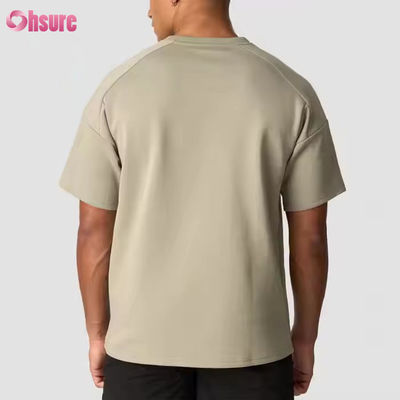 T-shirt personalizzato grigio 100% cotone, pesante, oversize, per corsa, allenamento, sport, palestra, uomo
