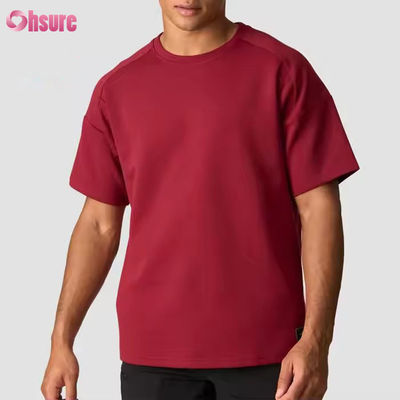 T-shirt personalizzato grigio 100% cotone, pesante, oversize, per corsa, allenamento, sport, palestra, uomo