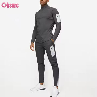 Abbigliamento sportivo attivo personalizzato Slim Fit 1/4 Zip Quarter Top da jogging Uomo Maglia a compressione a maniche lunghe da palestra