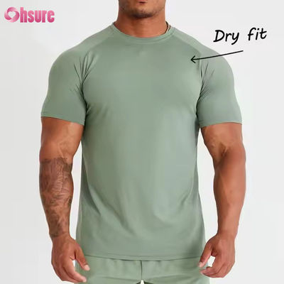 T-shirt da uomo da palestra a maniche corte in poliestere spandex personalizzato, leggero, traspirante, a rete, per bodybuilding, ad asciugatura rapida