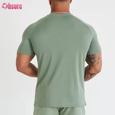 T-shirt da uomo da palestra a maniche corte in poliestere spandex personalizzato, leggero, traspirante, a rete, per bodybuilding, ad asciugatura rapida
