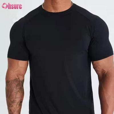 T-shirt da uomo da palestra a maniche corte in poliestere spandex personalizzato, leggero, traspirante, a rete, per bodybuilding, ad asciugatura rapida