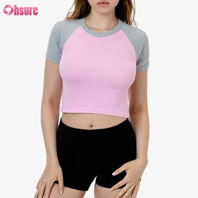 Top sportivo in cotone al 100% per donna con manica a maglia, traspirante, con logo personalizzato.